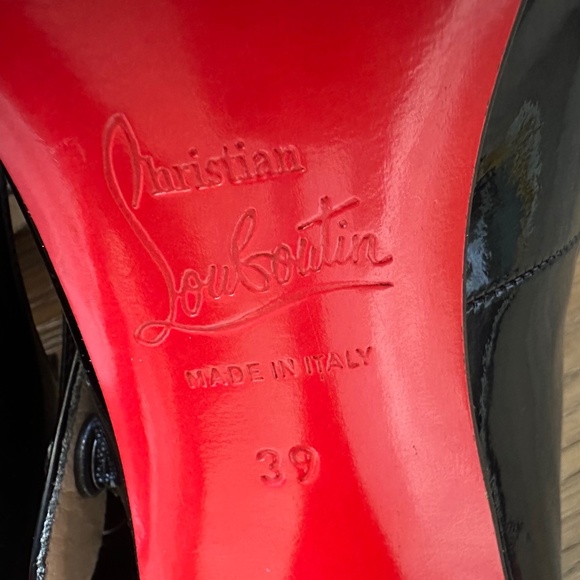 Christian Louboutin Mary Jane Peep Toe Platform in Black Patent - Picture 12 of 16